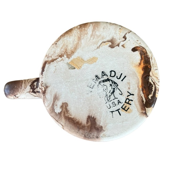 VTG Nemadji Hand Painted Marble Swirl Clay Pottery Coffee Tea Mug Earthy USA GUC - Picture 7 of 8